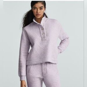 Everlane Women's Lilac Purple The Organic Cotton Quilted Sweatshirt Small